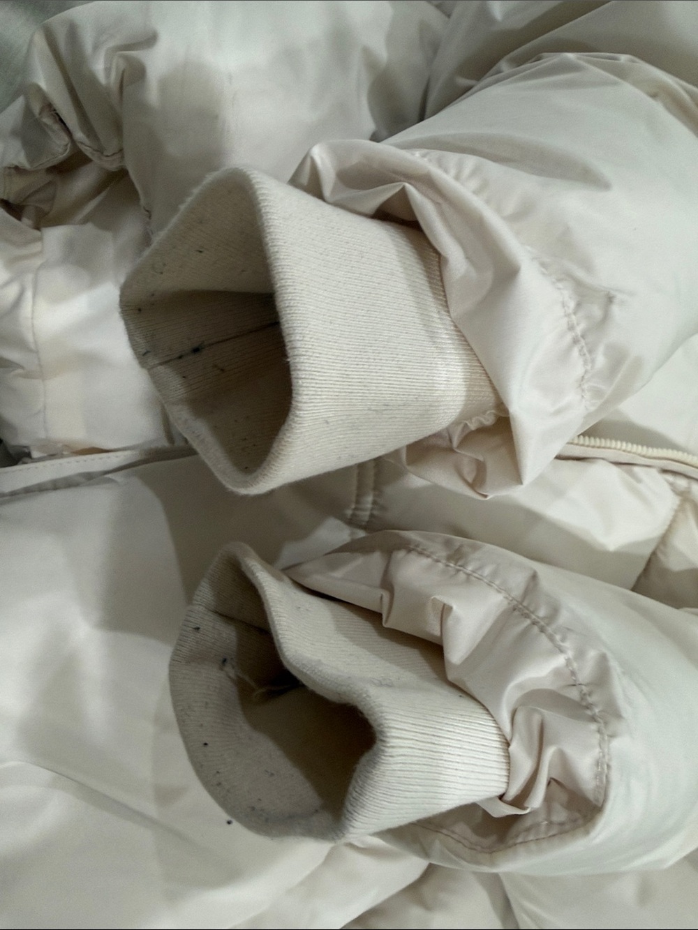 Zara Off-White Quilted Hooded Puffer Jacket - Picture 4 of 4